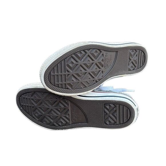 Converse Girls CTAS‎ OX Silver Glitter Sneakers Size 2 - Picture 7 of 7